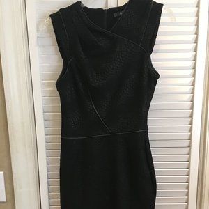 Women's Tara Black Textured Knee Length Dress.